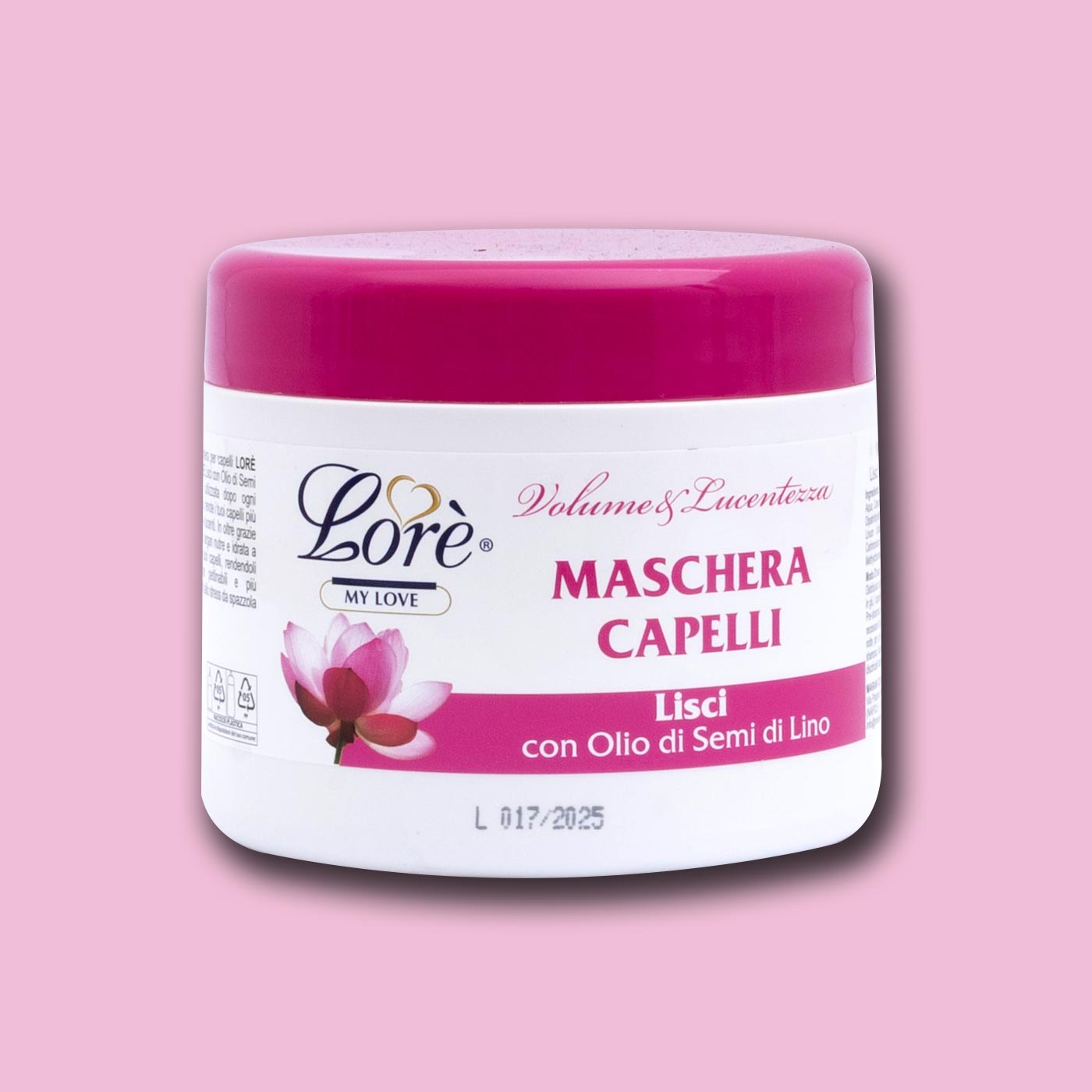 MASCHERA CAPELLI LISCI LORE' con Olio di Semi di Lino